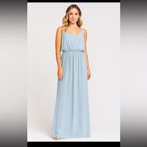 NWT Show Me Your Mumu Kendall Maxi Dress Dusty Blue XL Long Gown